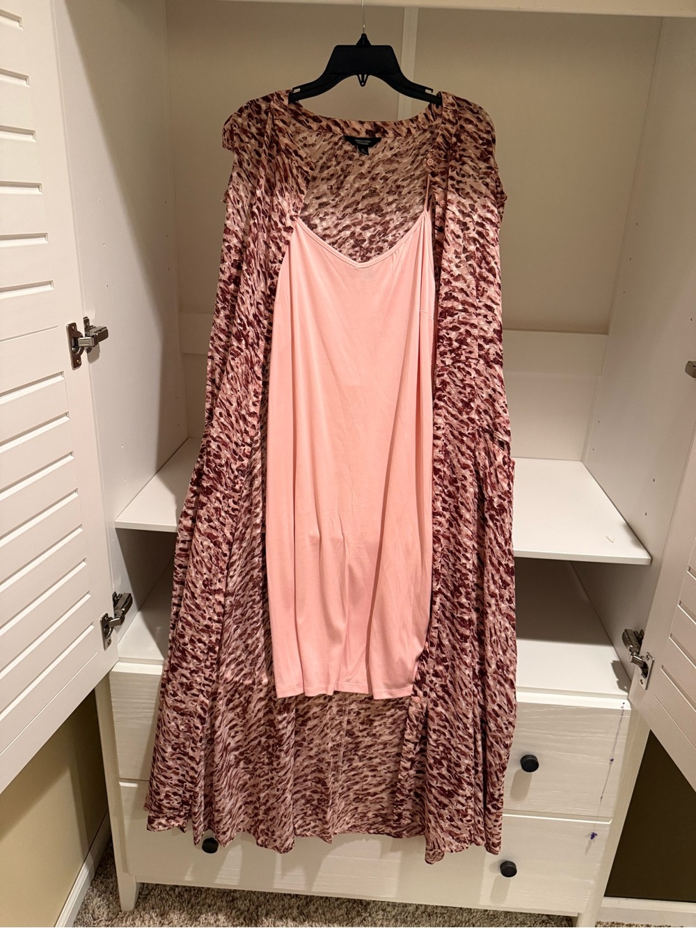 Simply Vera Vera Wang Pink and Mauve Printed Dress